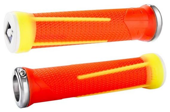 ODI Paire de Grips AG-1 Lock-On Orange/Jaune
