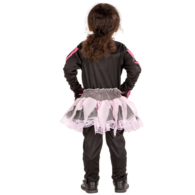 Pink skelet børnekostume Halloween