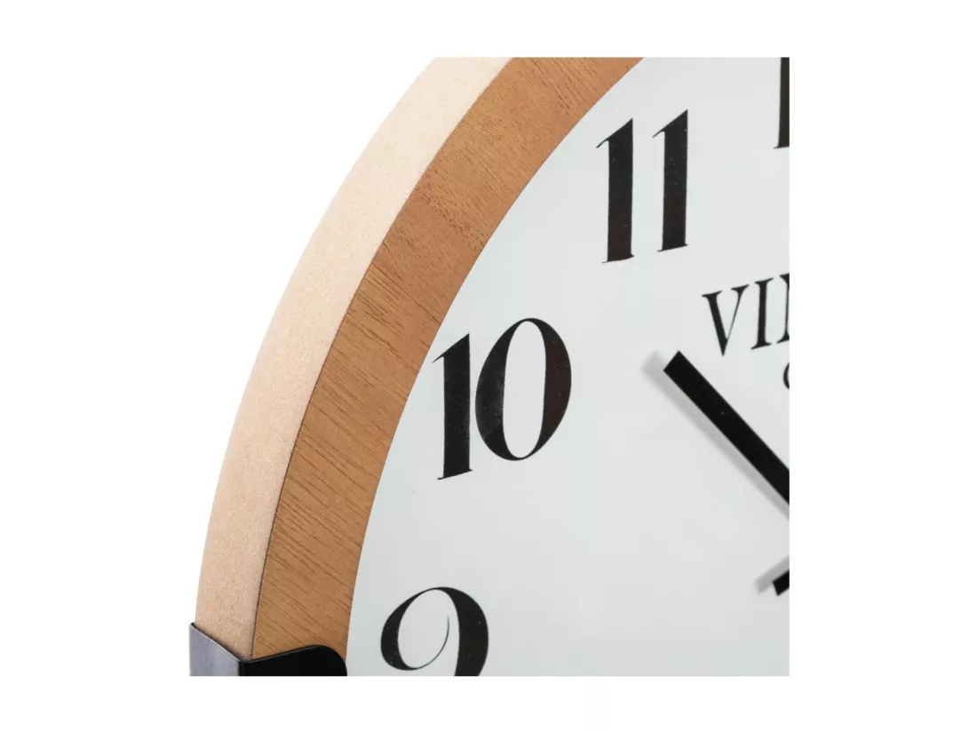 Pendule murale en bois forme gousset D 38 cm