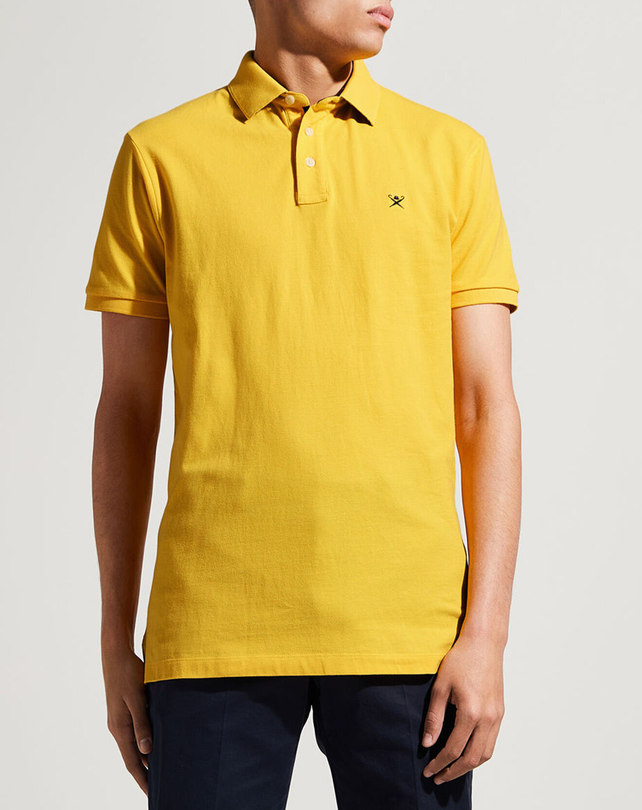 Hackett London Polo Regular Fit uni piqué jaune