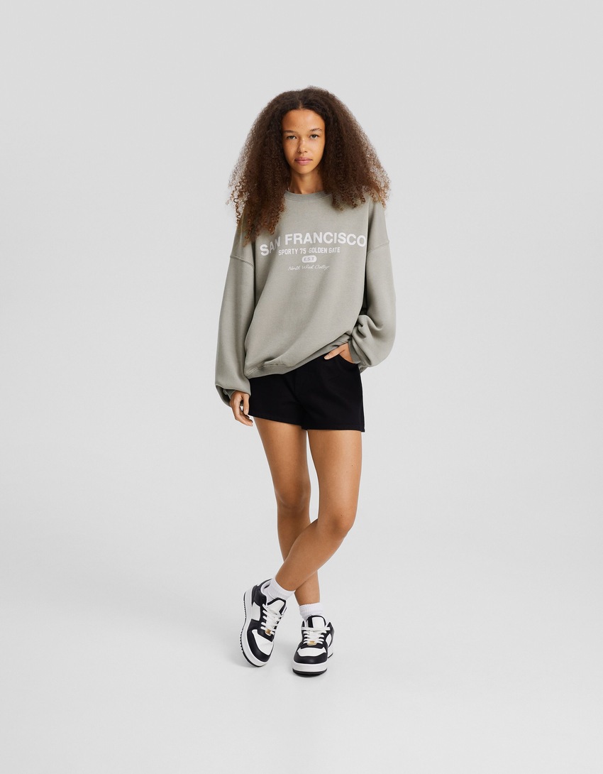 Moletom estampado oversized