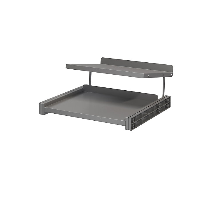 Étagère range chaussures coulissante en acier gris GoodHome Atomia L. 46,4 x P. 50 cm