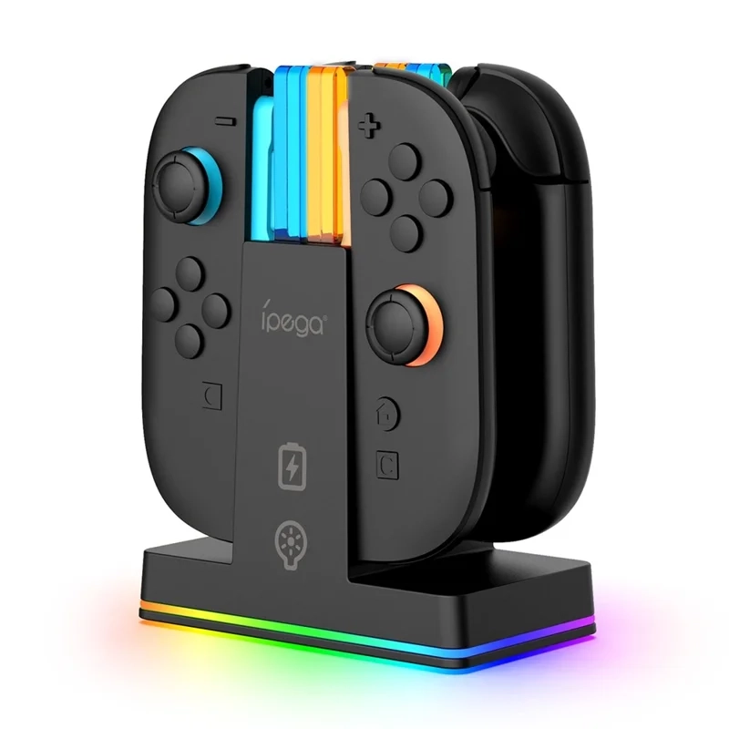 (4-fach) Ladestation Charging Dock für Nintendo Switch 2 Joy-Cons Controller mit LED-Anzeige - Schwarz