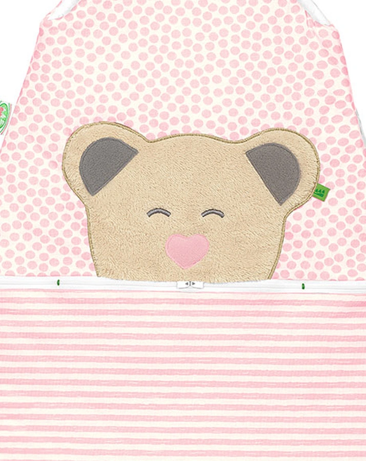 Jersey-Schlafsack MUCKI® AIR DOTS AND STRIPES in rosa/weiß