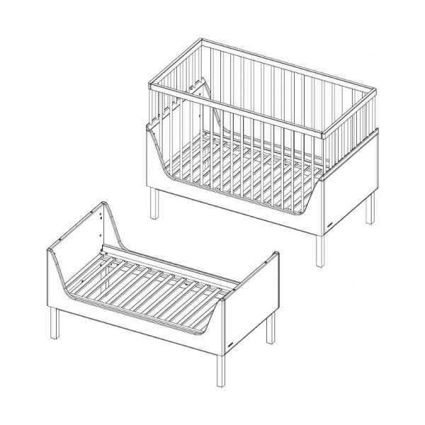 Kidsmill Sepp Babybed Wit / Beuken 60 x 120 cm