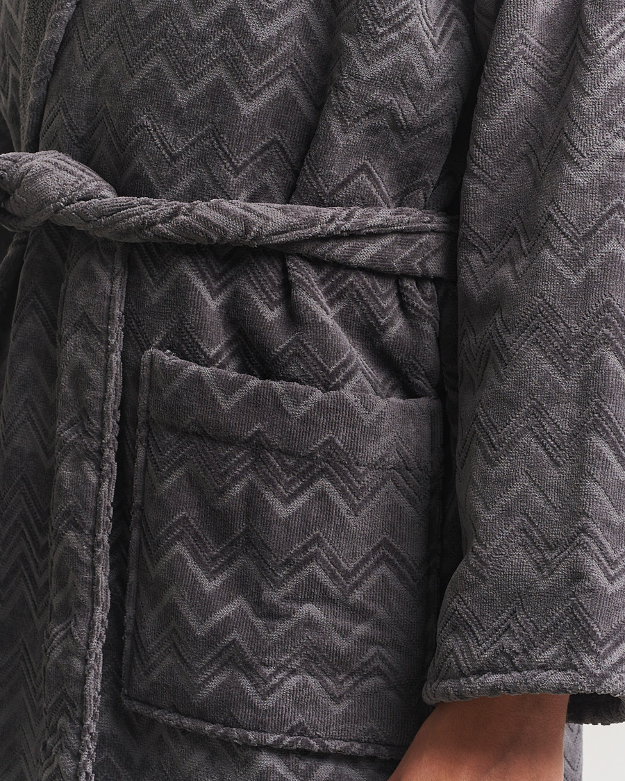 Missoni Home Chalk Bathrobe Anthracite Grey