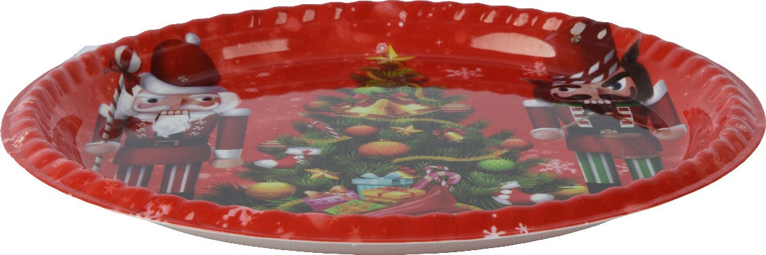 Decoris decoratiebord Holly rood D 35,5 H 3 cm