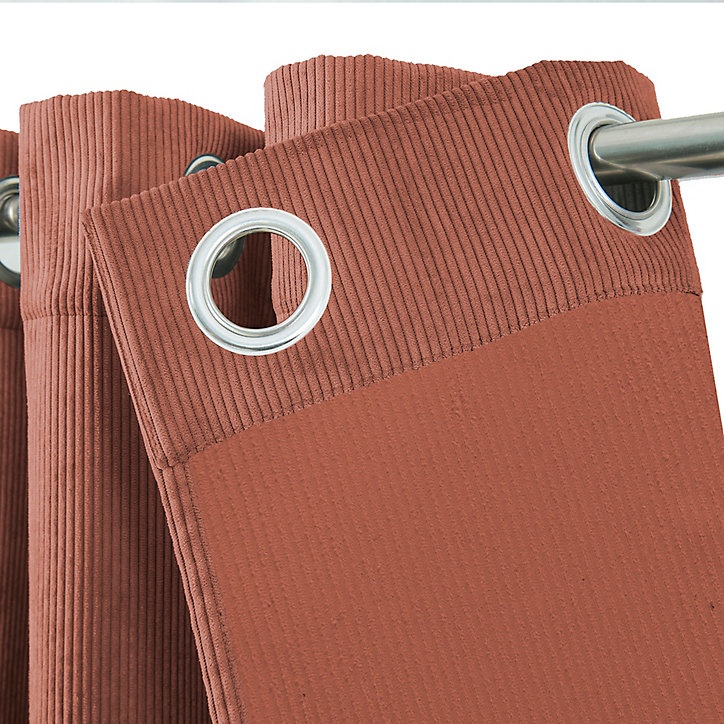 Rideau effet velours GoodHome Carrington l.135 x H.260 cm marron