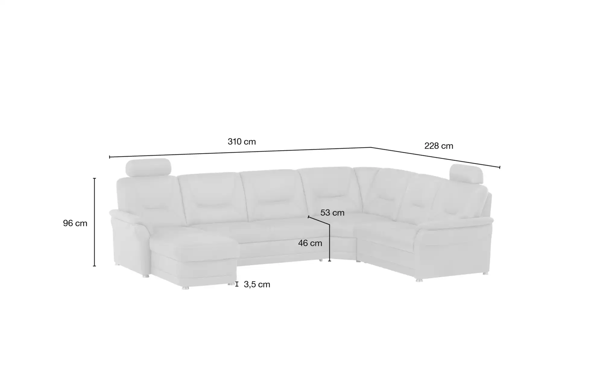 meinSofa Wohnlandschaft aus Mikrofaser Edda