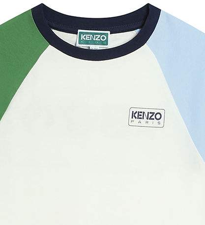 Kenzo T-shirt - Ivory m.  Grøn/Lyseblå