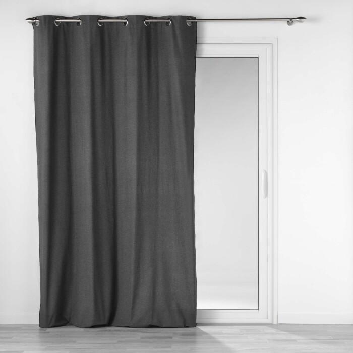 RIDEAU OEILLETS 140X240CM COTON UNI MISTRALINE ANTHRACITE