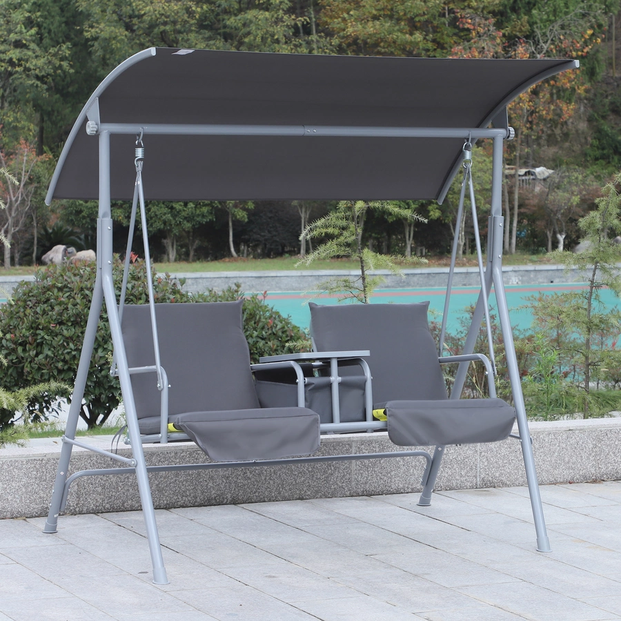 Outsunny Gartenschaukel mit Sonnendach grau