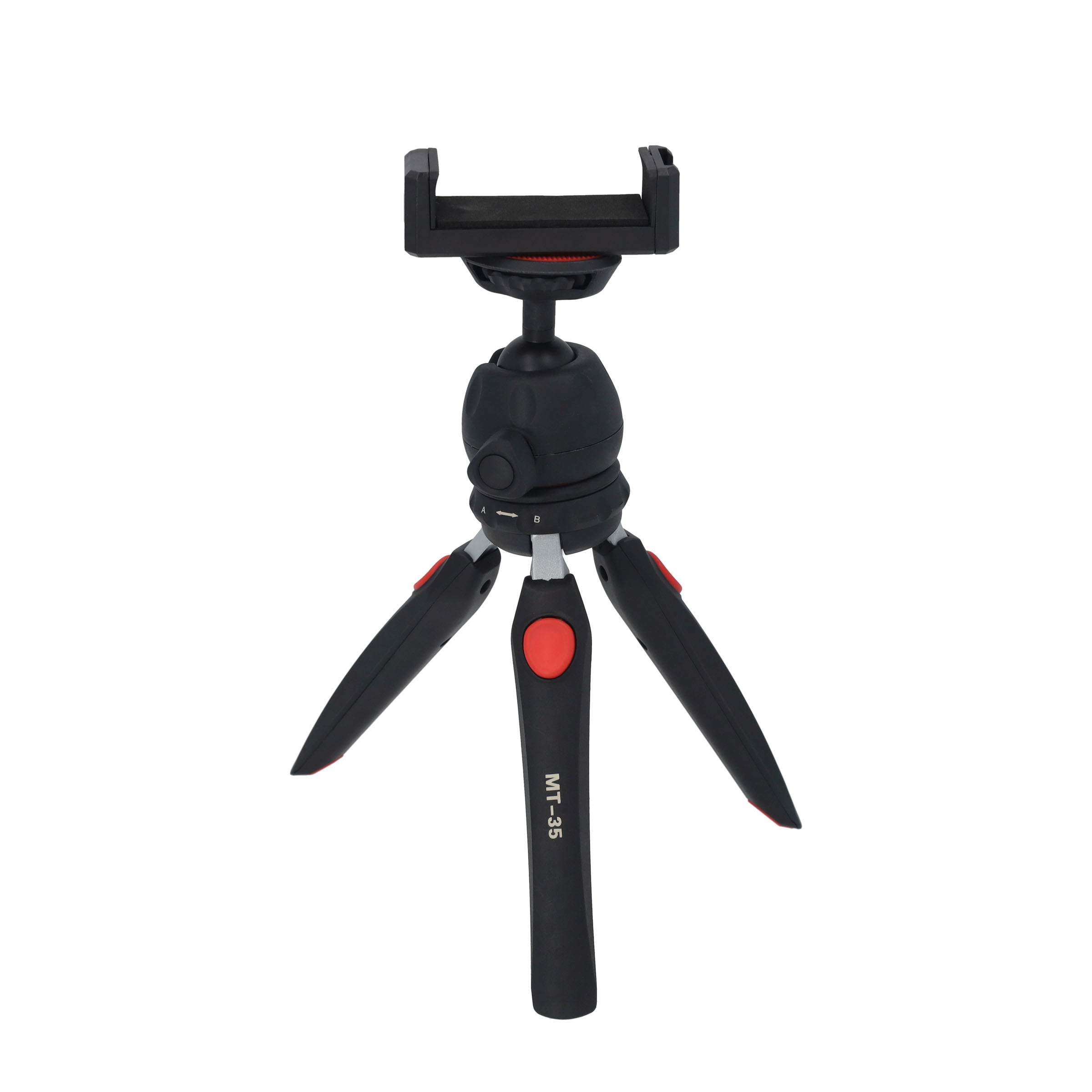 (127mm) Tripod Dreibein Stativ Halterung mit 360° Grad Panorama Ball Adapter und Handy Halterung für DSLR Kameras / Smartphones - Schwarz