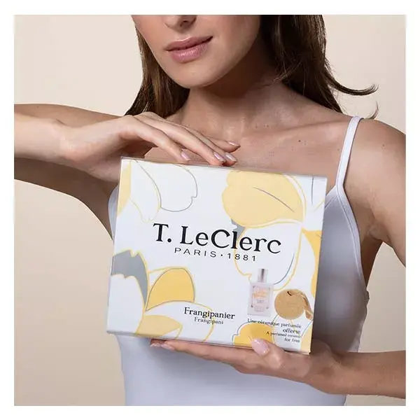 Conjunto de presente com perfume Frangipani T.LeClerc 50ml e cerâmica perfumada - Frangipani