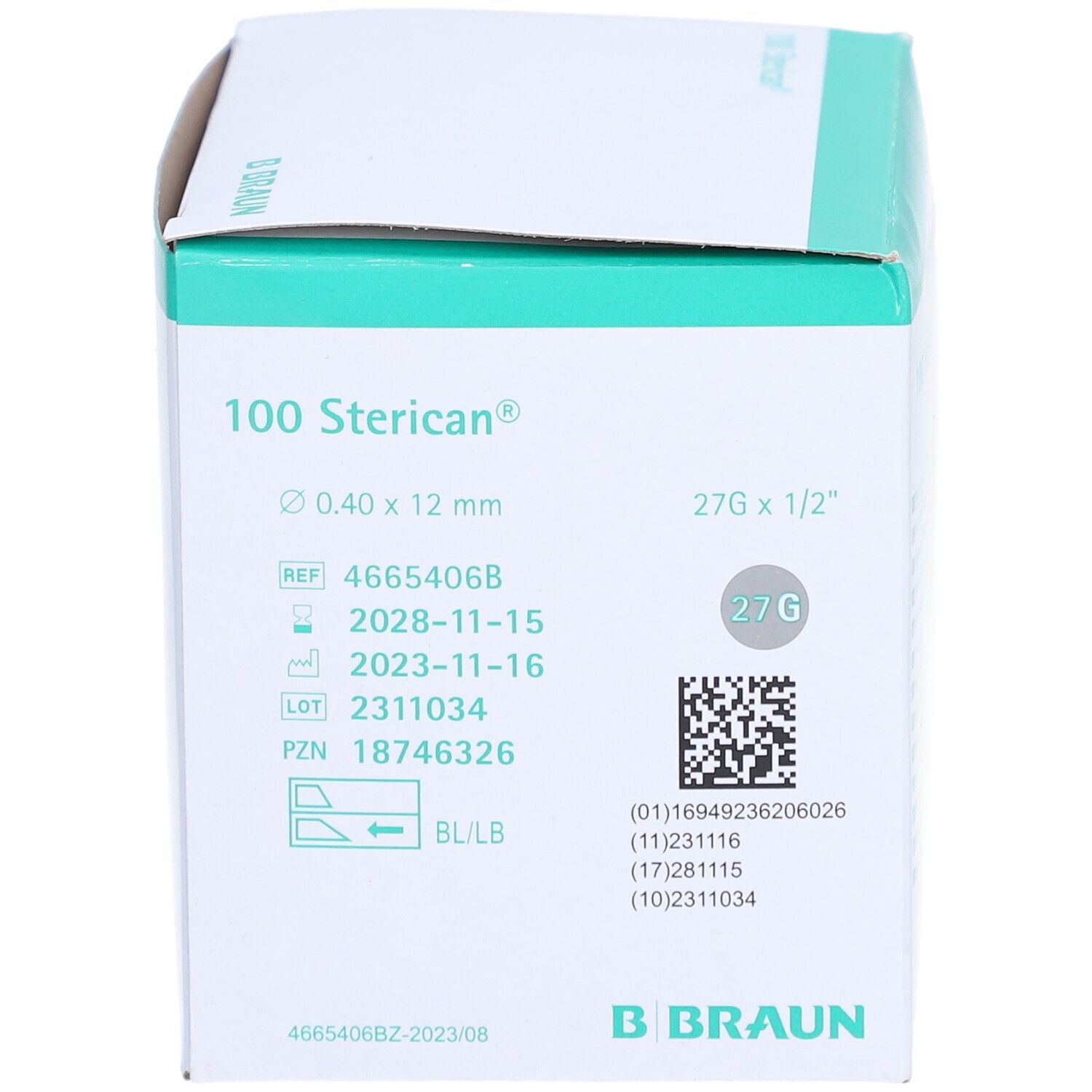 STERICAN Einmalkanüle 27 G 12 mm