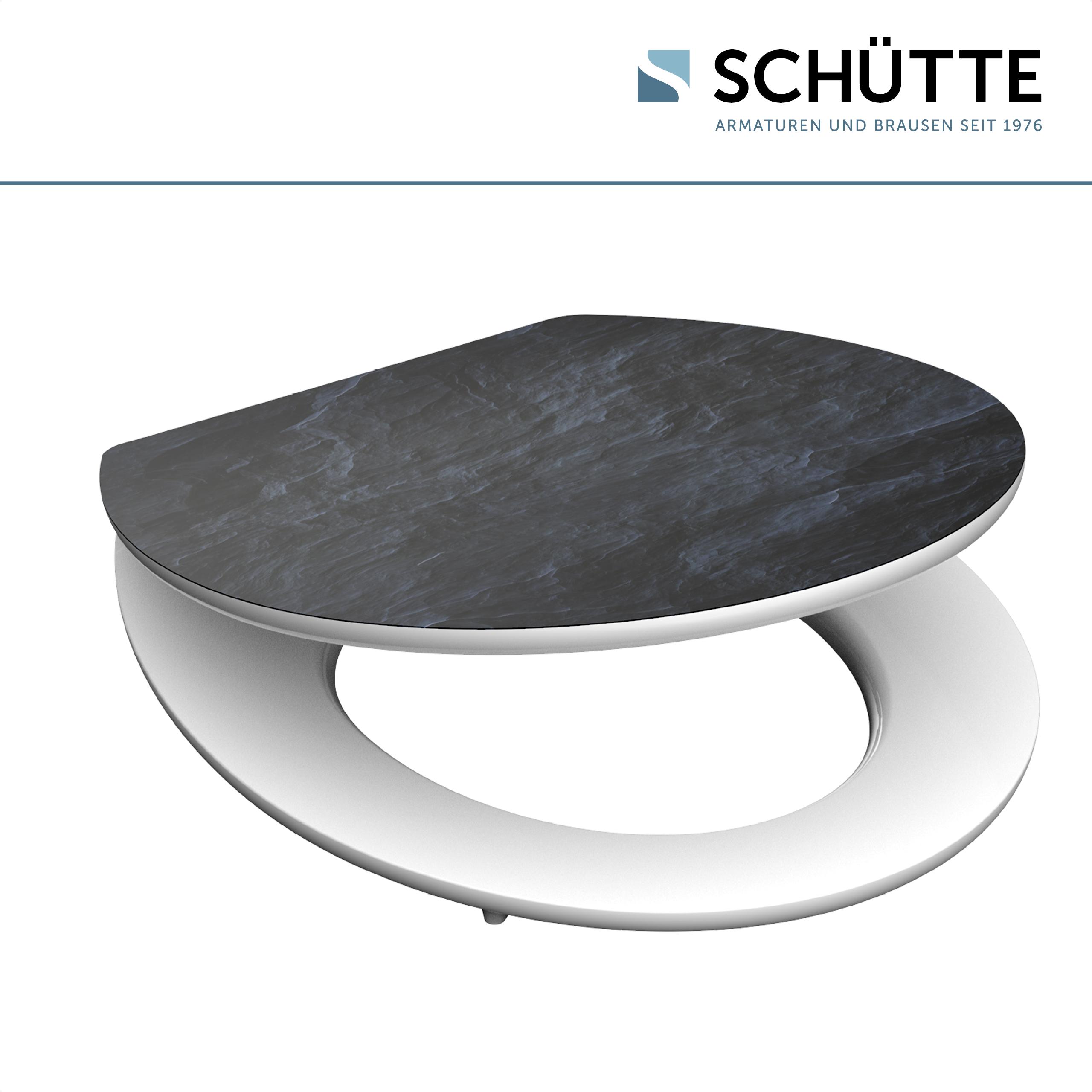SCHÜTTE MDF HG WC-Sitz BLACK STONE, mit Absenkautomatik
