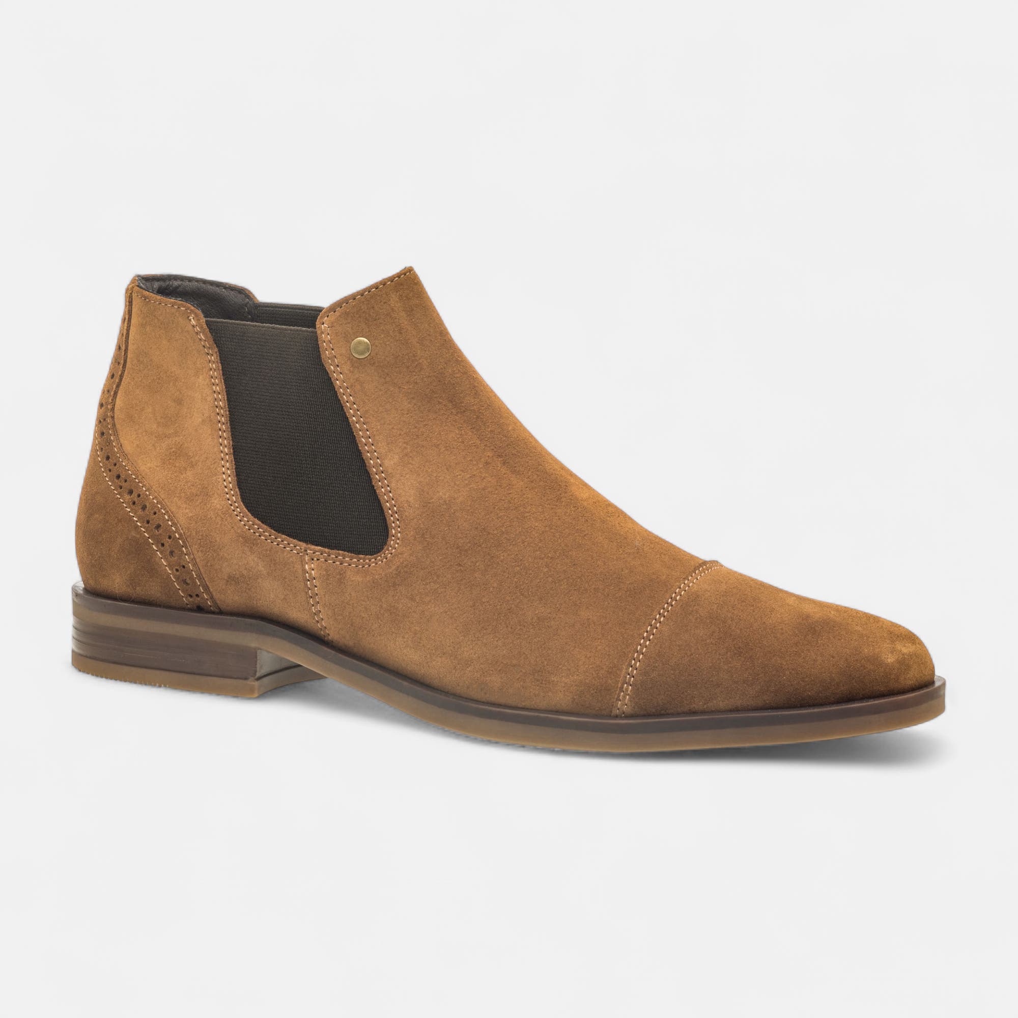 Boots chelsea Homme en cuir cognac