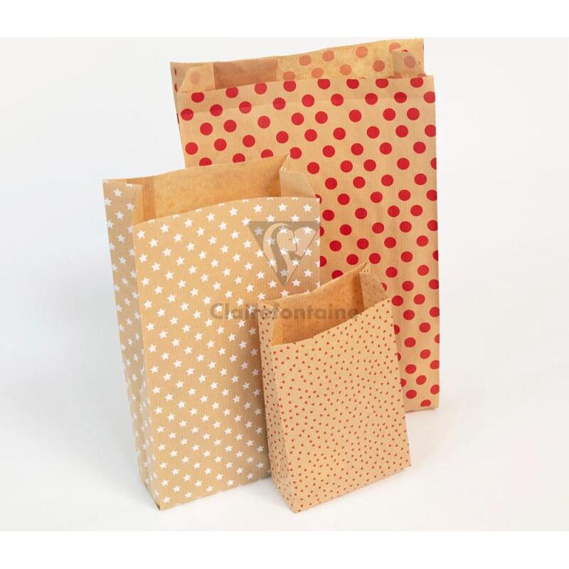 Pochette en papier à fond plat 'Etoiles'