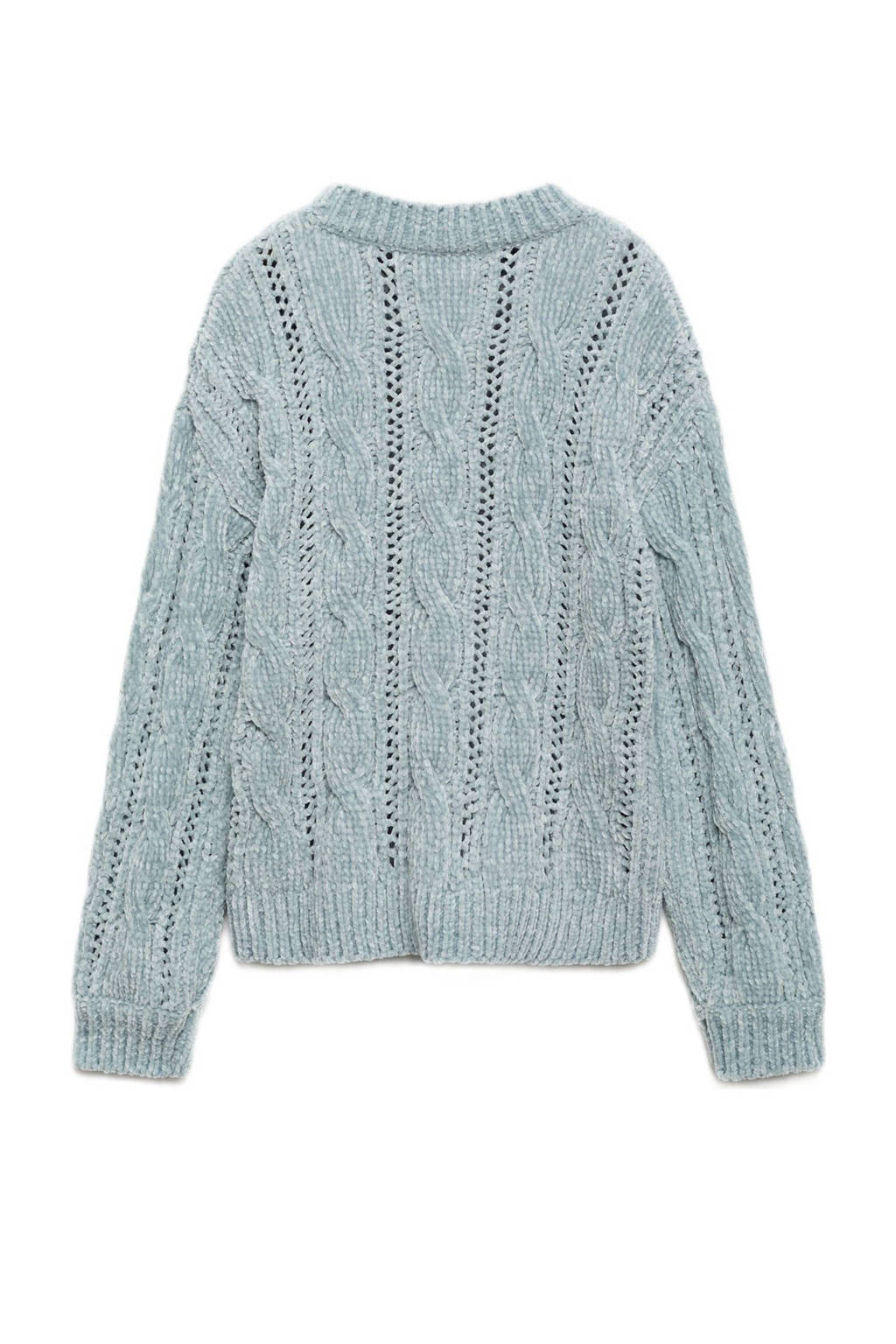 Mango Kids trui grijs grof gebreid