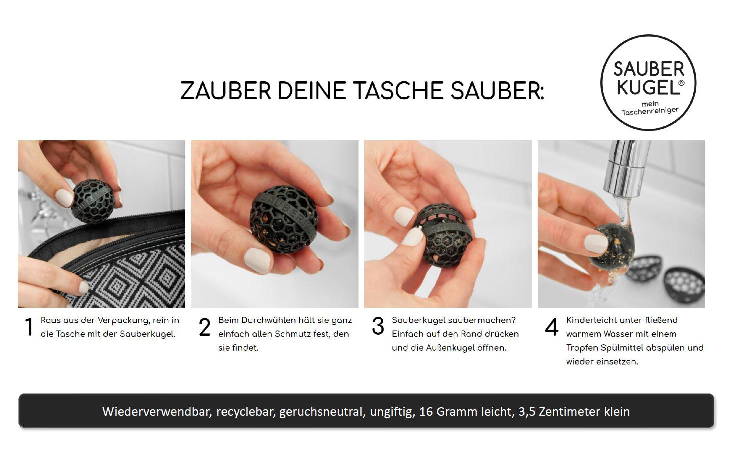 Taschenreiniger PinkPraktische Reinigungskugel für die Handtasche