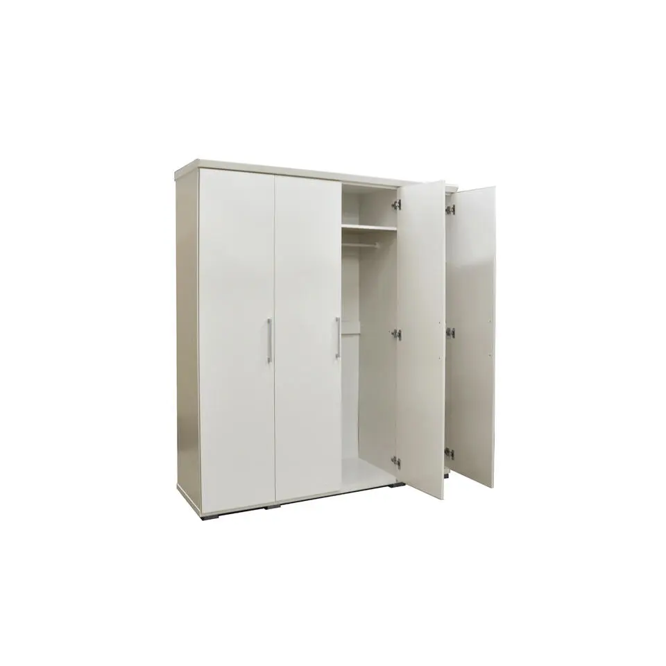 Interiax Kledingkast 'Mila' - Wit - 4 Deurs - 183x120x52cm