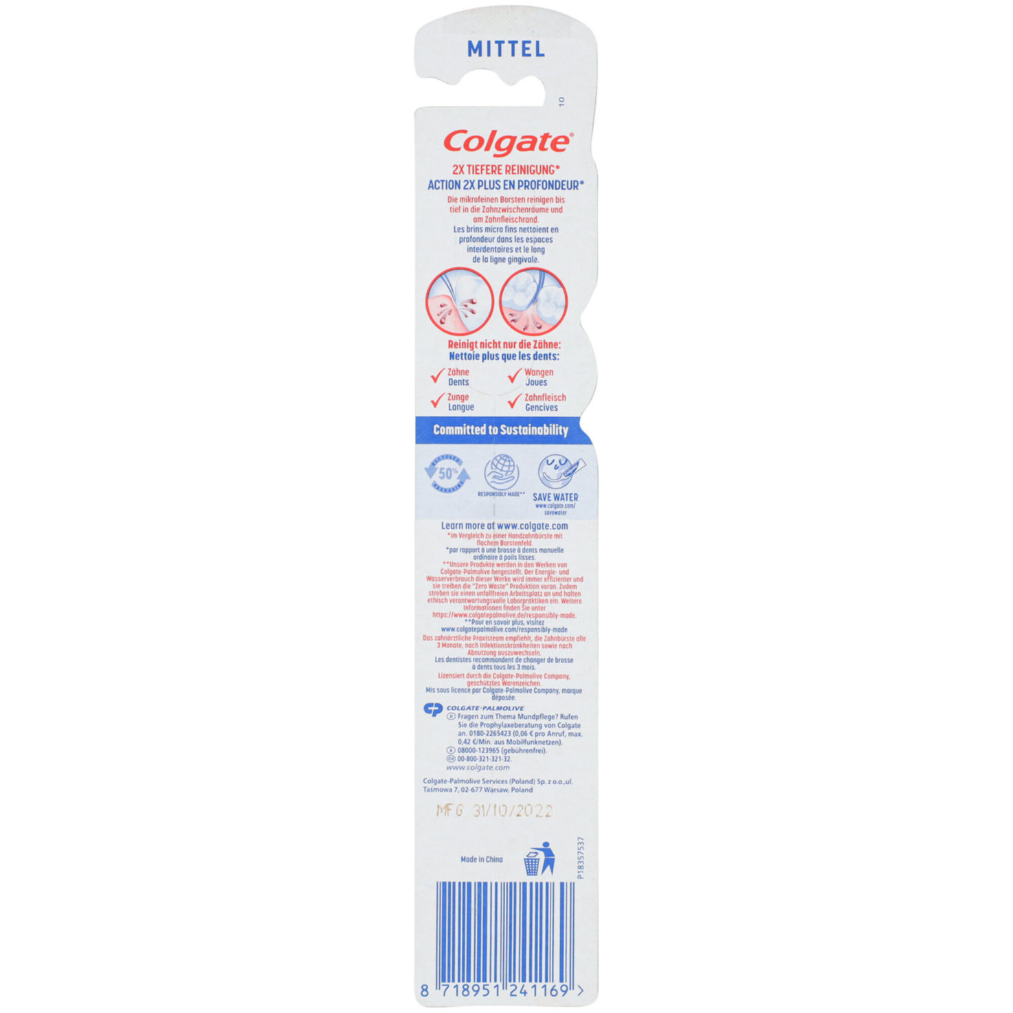 Colgate 360° Aktivkohle Mittel Zahnbürste