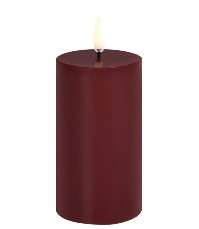 Uyuni  LED pillar bloklys, Wine red - H10,1 cm