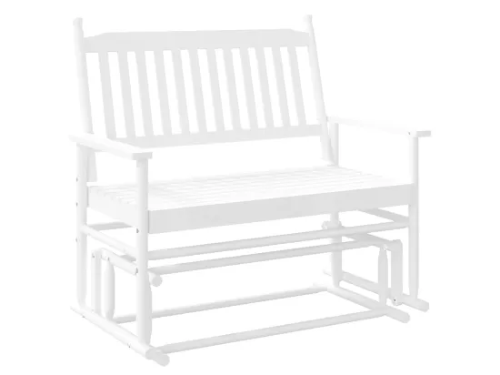 Banc balancelle blanc 118x70x104,5 cm bois massif de peuplier