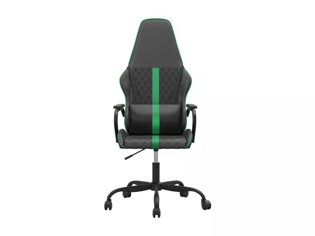 Chaise de jeu de massage vert et noir similicuir