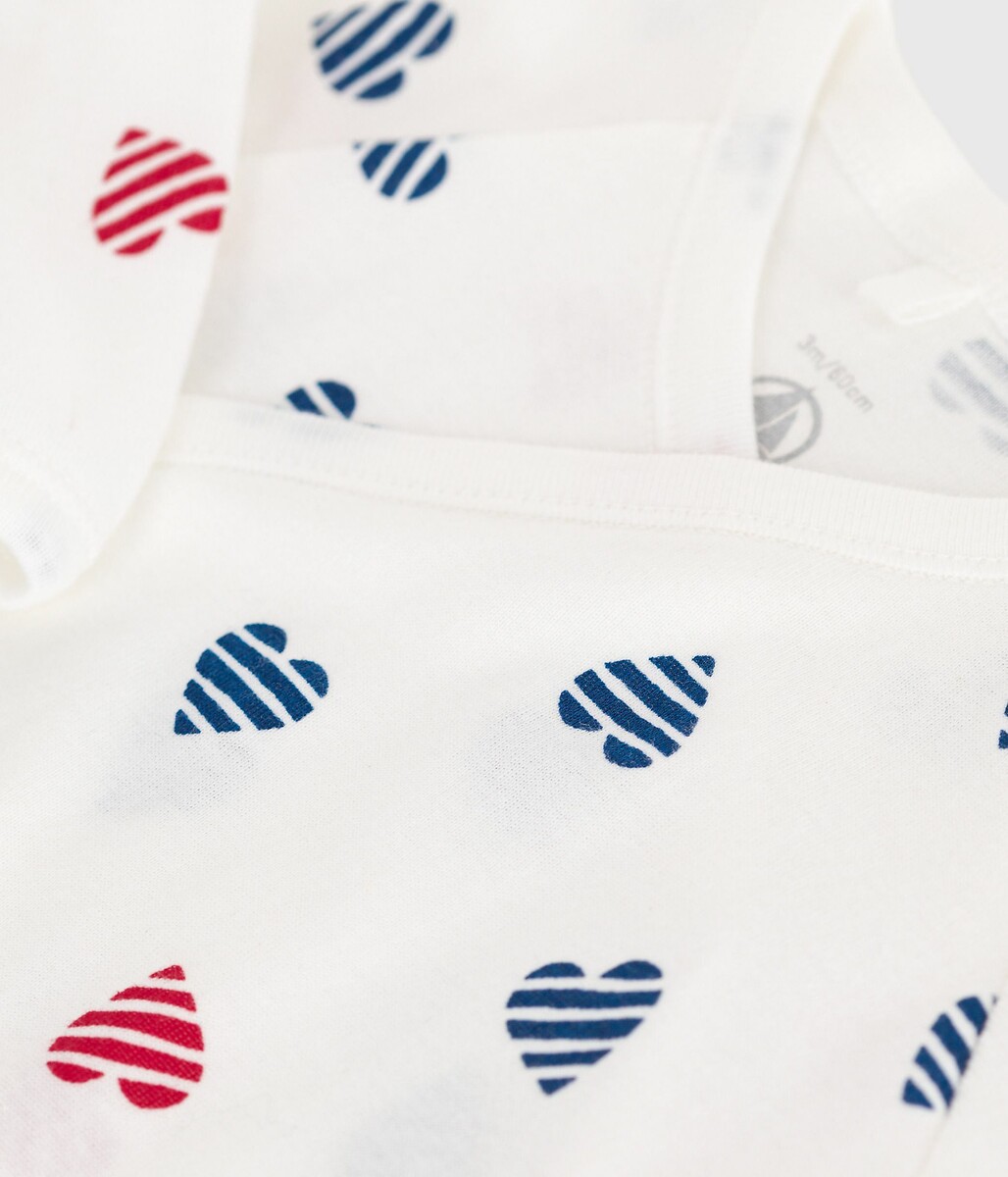 PETIT BATEAU<br>Pijama de algodão com corações listrados