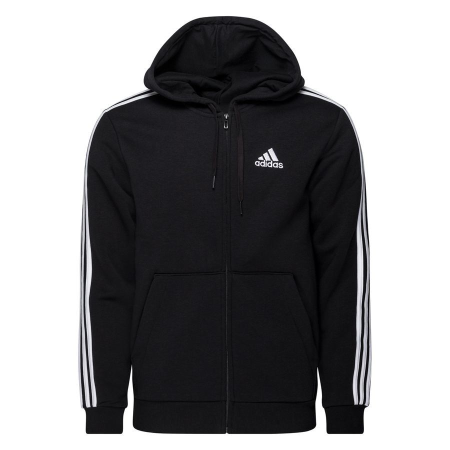 adidas Sweat à Capuche 3-Stripes Essentials - Noir/Blanc