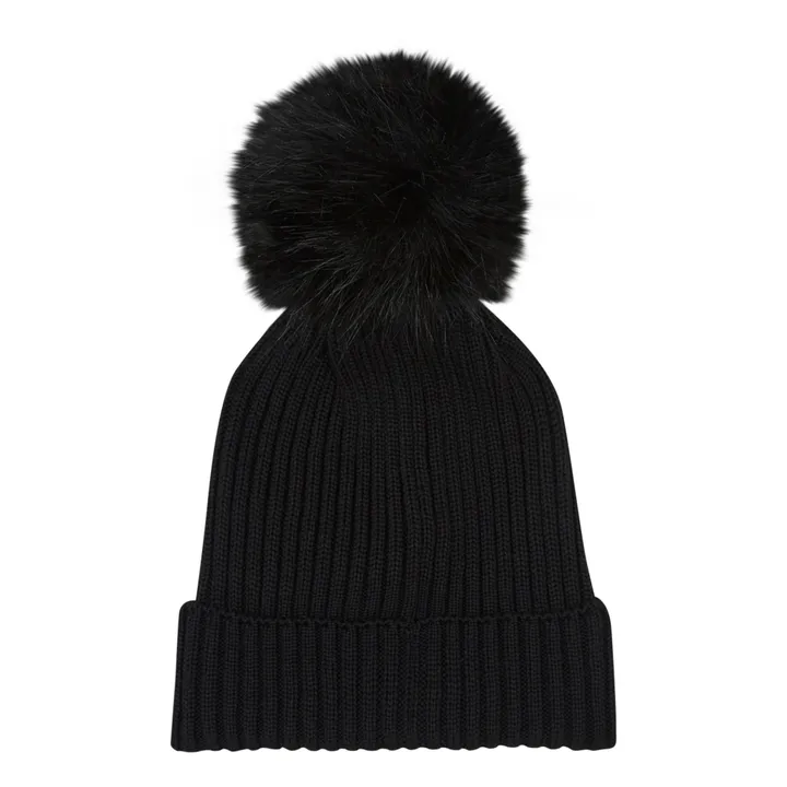 Moncler Bonnet à Pompon Fourrure | Noir
