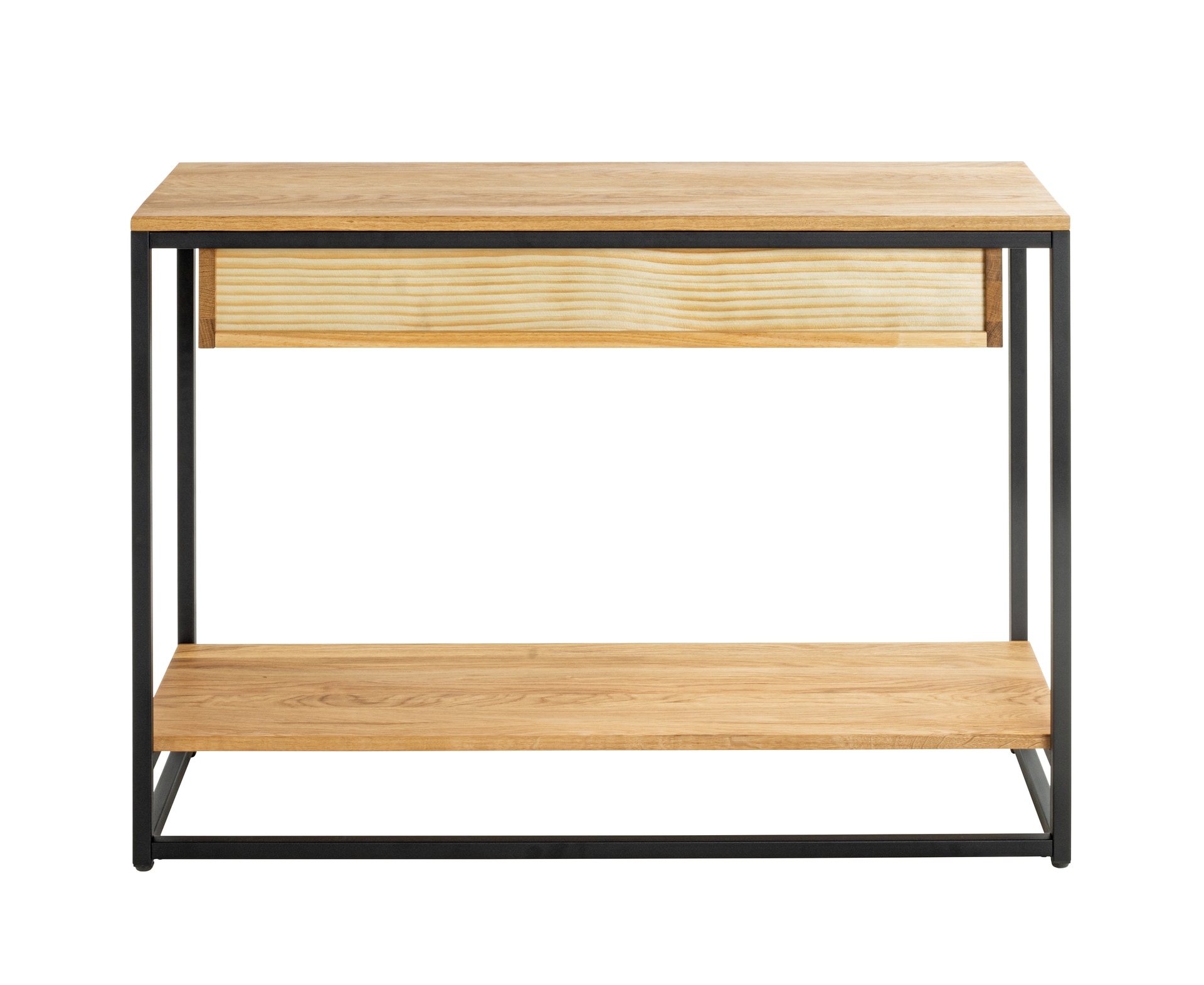 Konsole 100cm Eiche massiv/schwarz