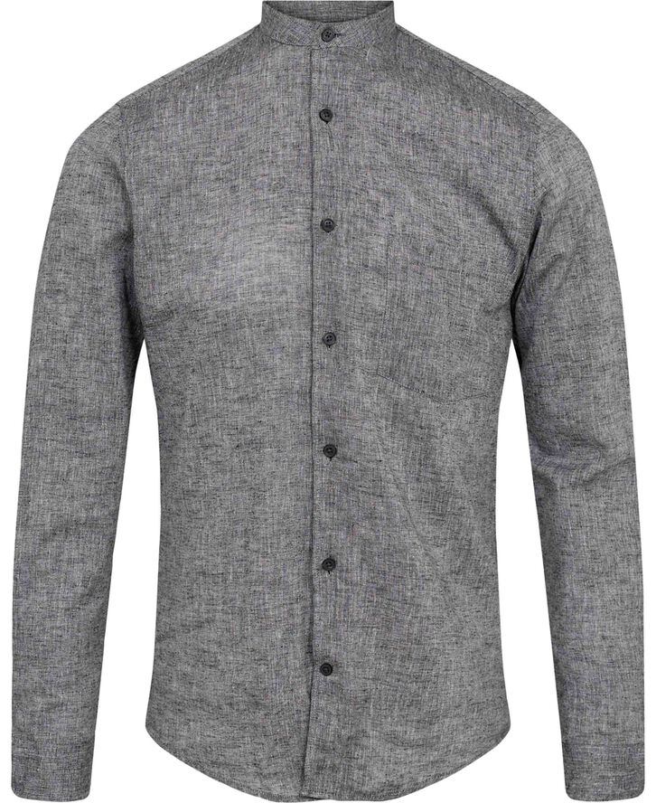 Lindbergh Linen/cotton shirt L/S Sort