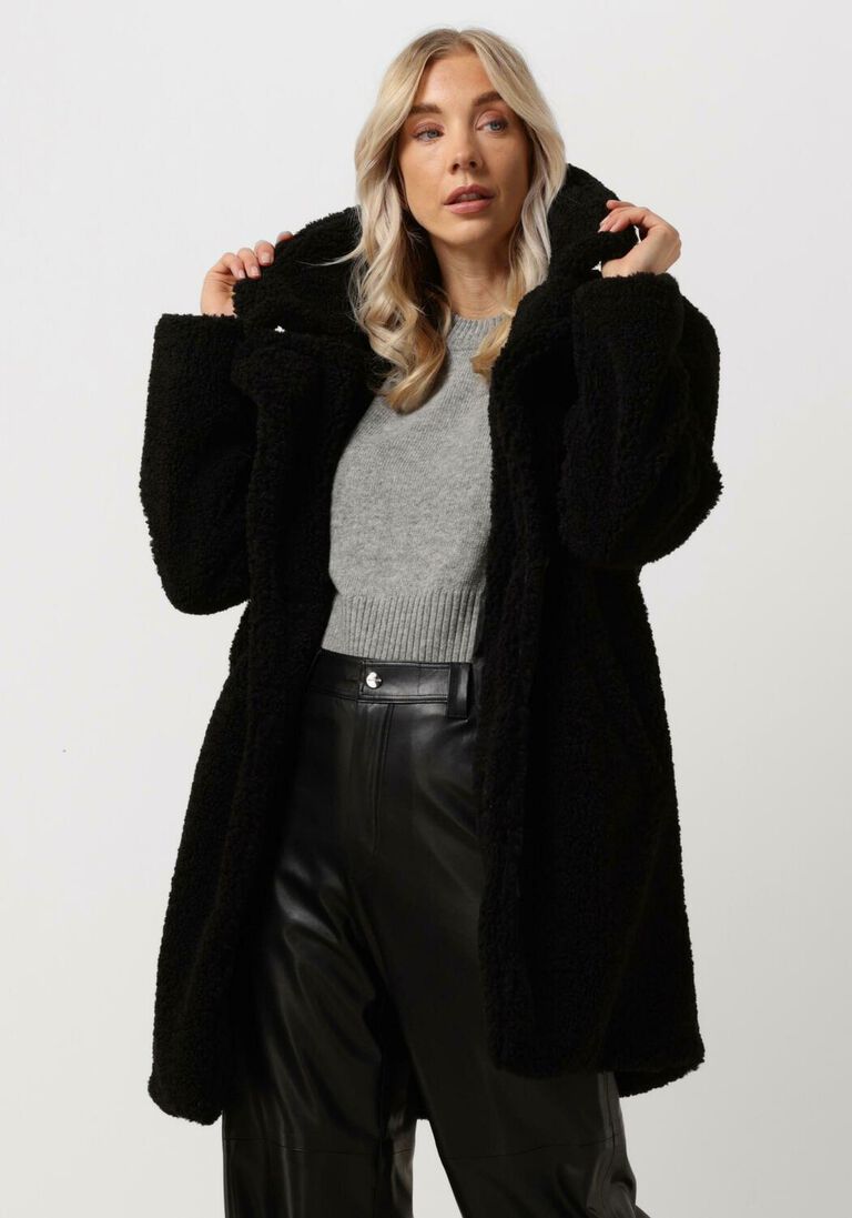 NOTRE-V zwarte notre-v teddy jas teddy coat short