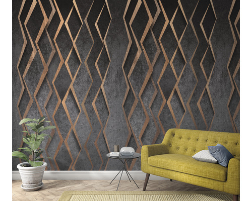 Vliesbehang 47239 Smart Art Easy antraciet koper 3-delige set 159 x 270 cm