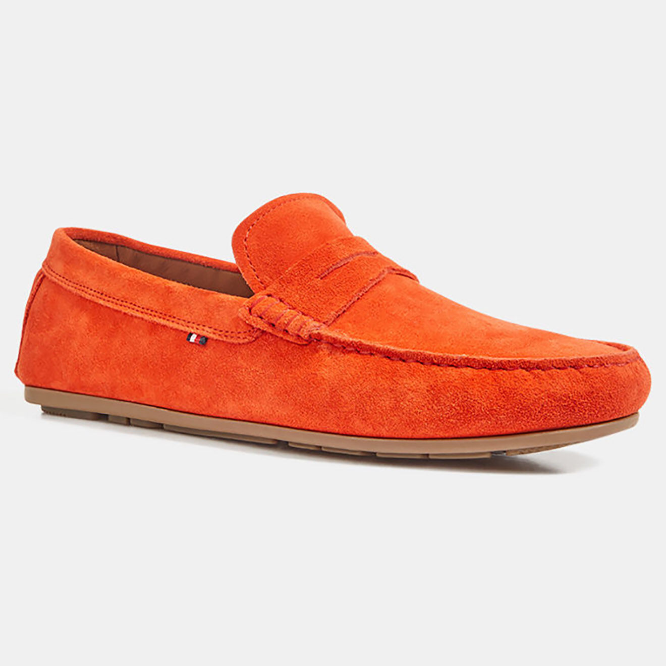 Tommy Hilfiger Mocassins en Velours de Cuir Driver orange