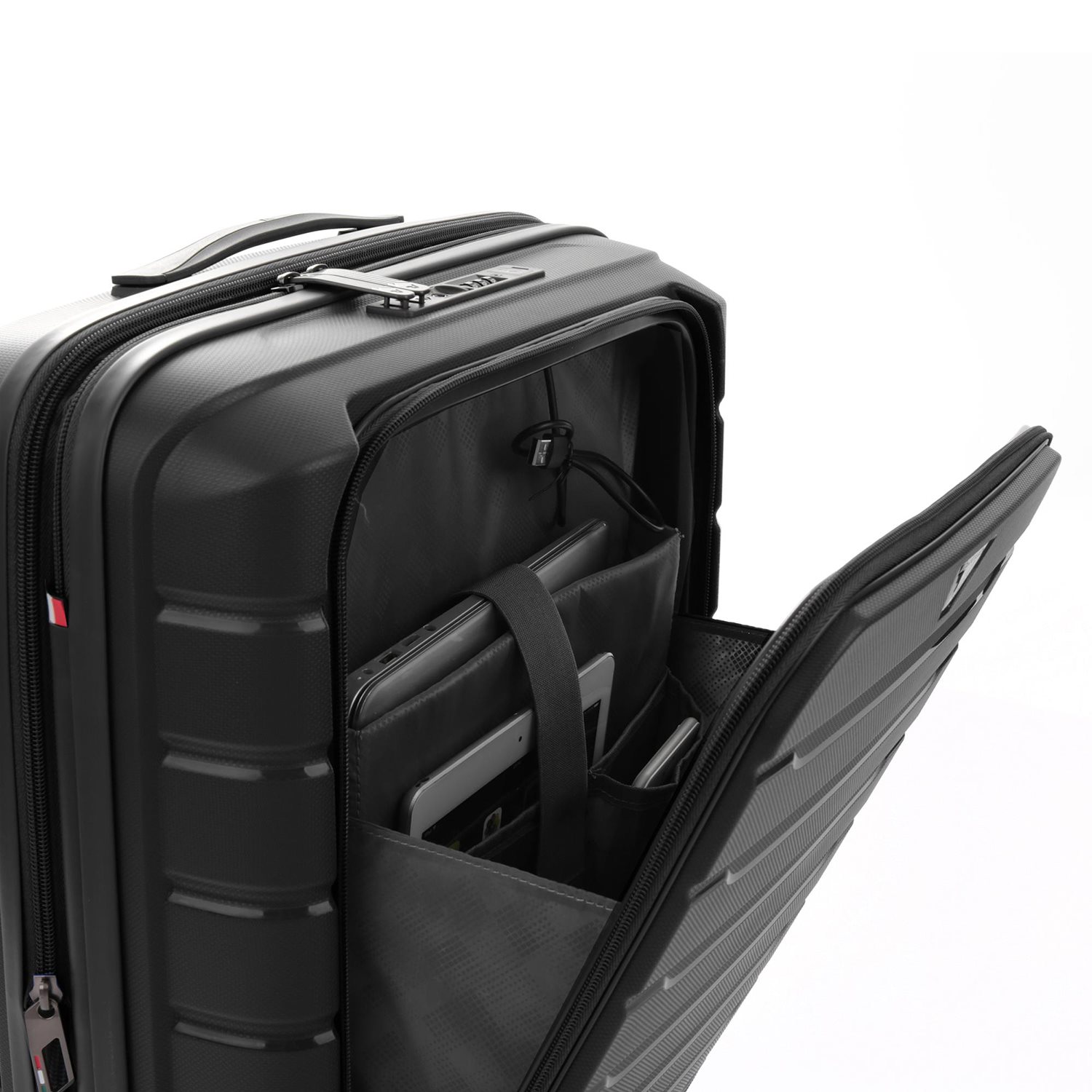 Roncato B-Flying Cabin Trolley 55 with Front Pocket nero