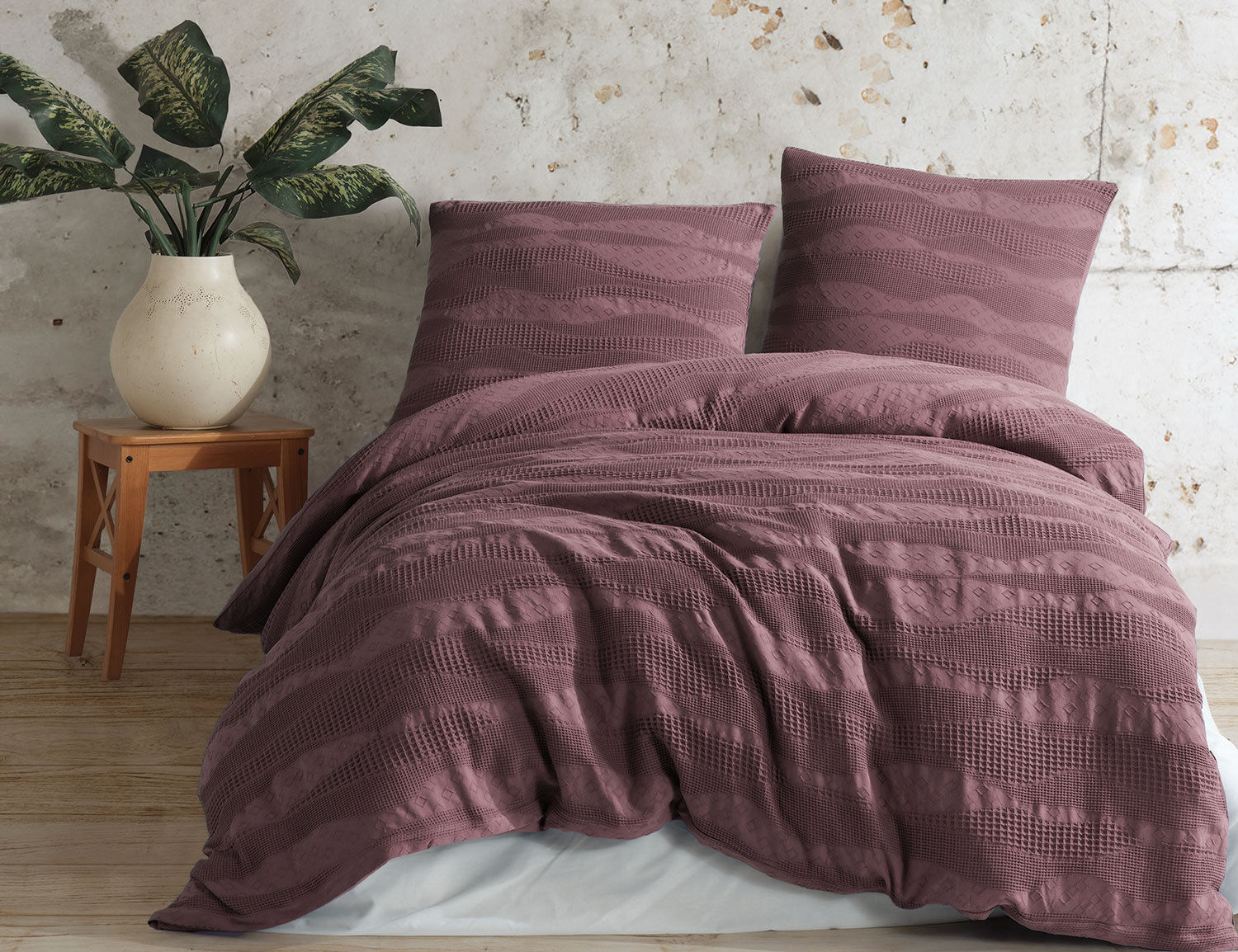 Bettwäsche mit Piqué Jacquard Muster
