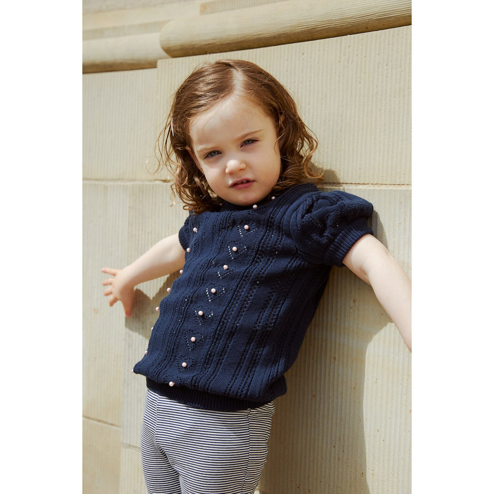 Køb Copenhagen Colors Navy/Cream Stripe Striped Flare Bukser