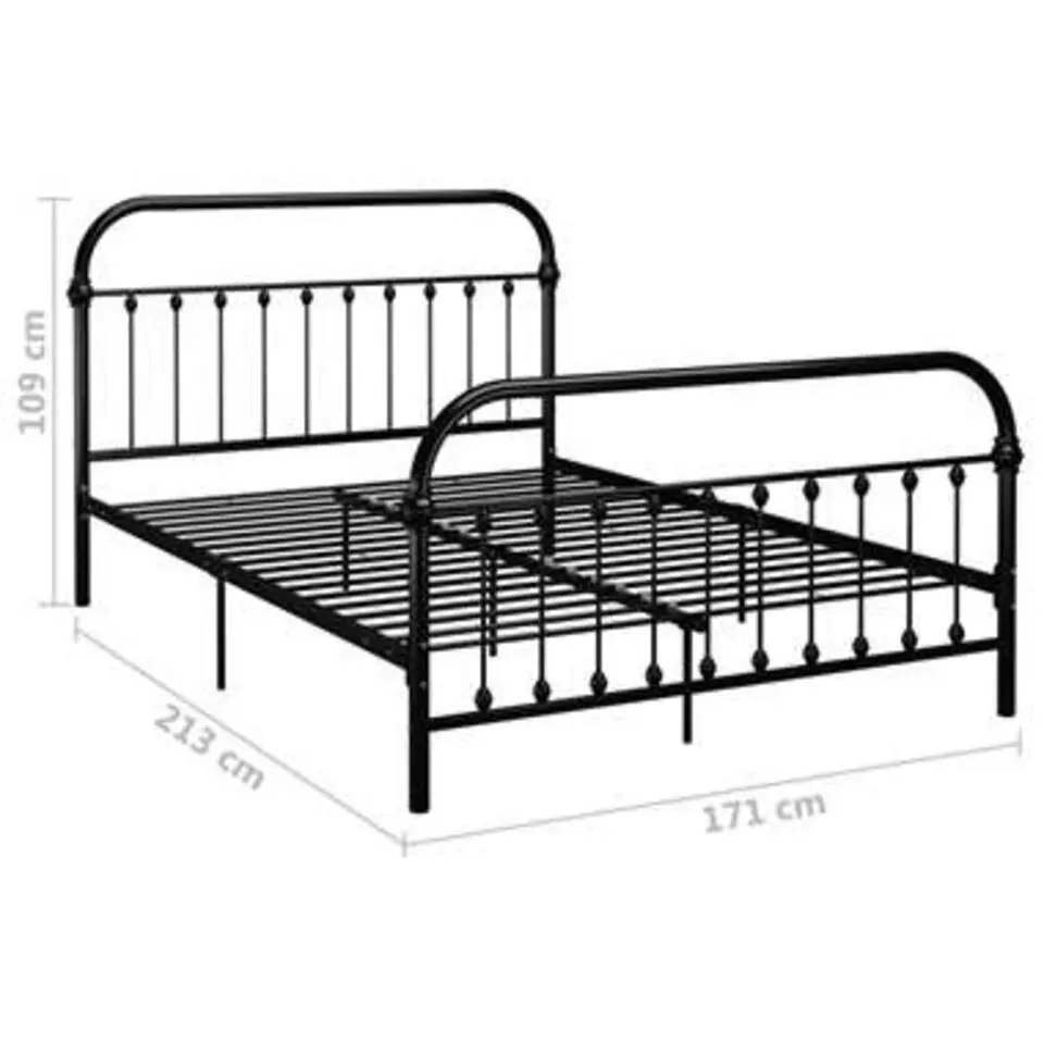 vidaXL - Bed frame met hoofdeinde - Zwart - Metaal - 160x200 cm