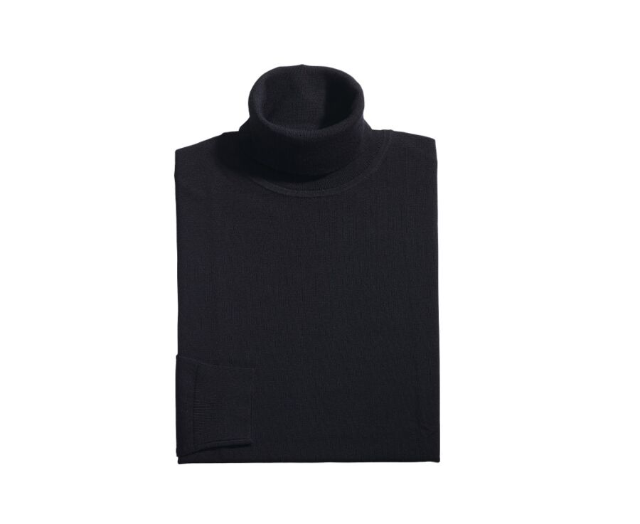 Pull col roulé homme Noir - EMERINOS