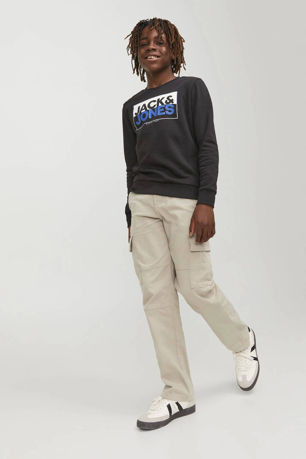 JACK & JONES loose fit cargobroek JSPTKANE JJHARLOW beige