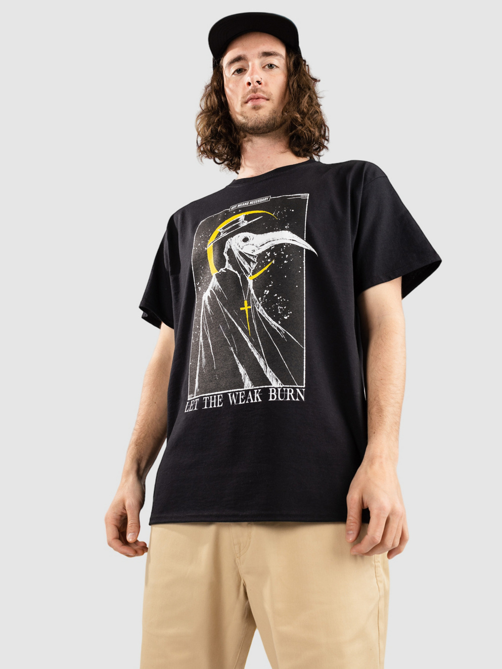 Any Means Necessary Let The Weak Burn T-Shirt black