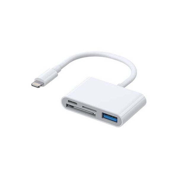 Joyroom Adaptador Lightning para usb Otg S-H142 Leitor de Cartoes Sd Microsd Branco - PRS-H142