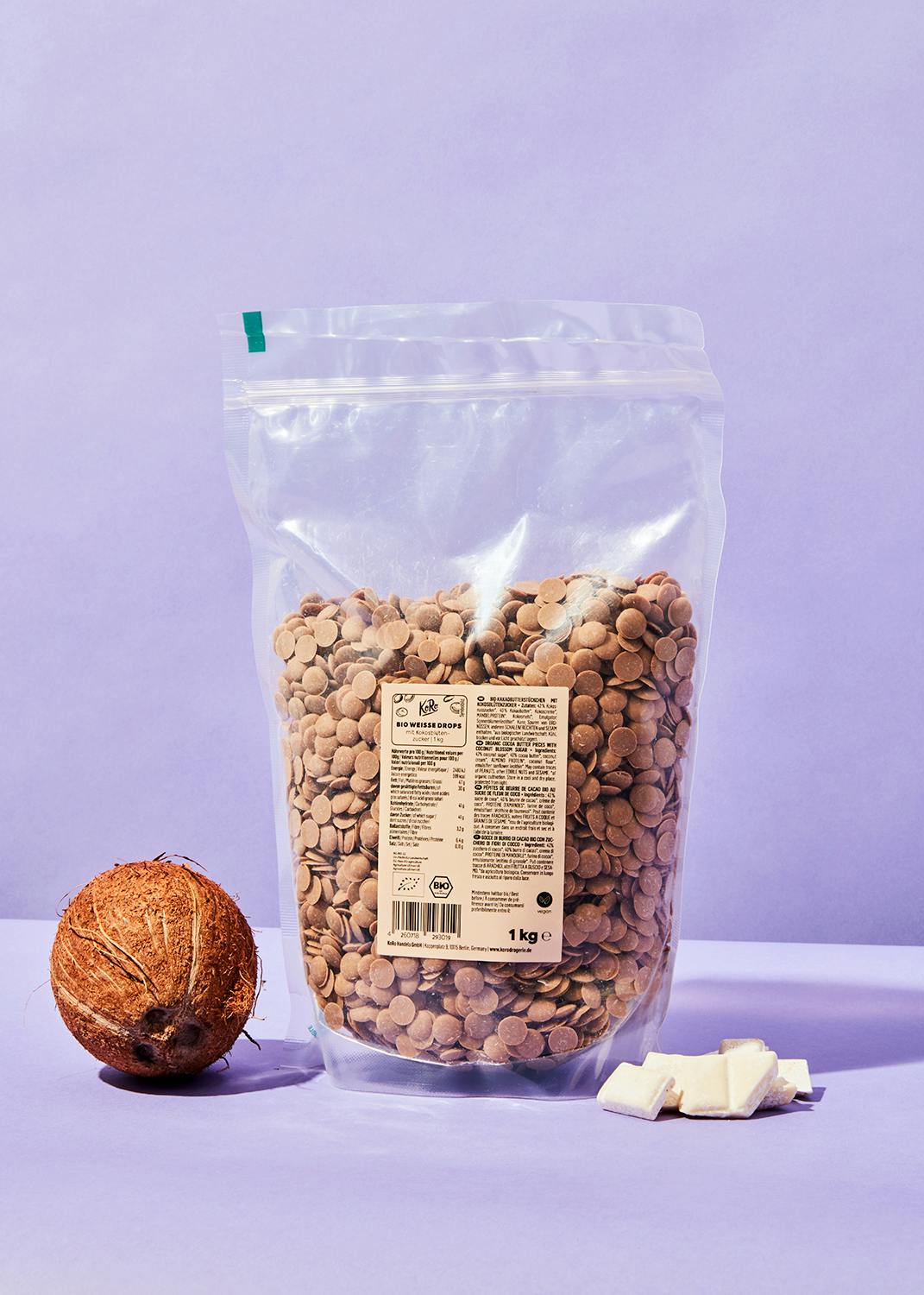 Weiße Bio Drops mit Kokosblütenzucker 1 kg