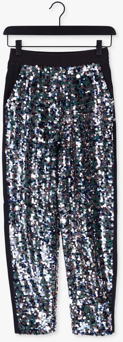 SCOTCH & SODA zilveren scotch & soda pantalon metallic piece sequin high-rise pants