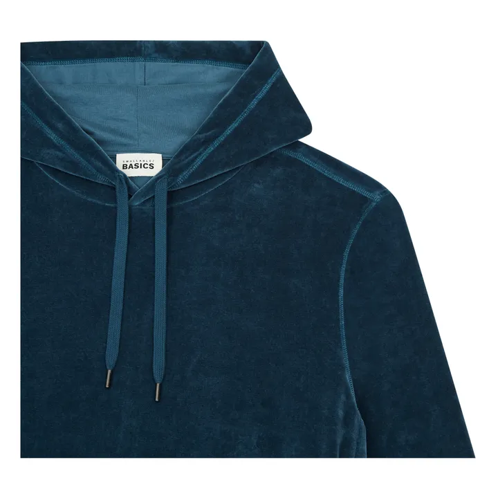 SMALLABLE BASICS Hoodie Velours Homme Coton Bio | Océan