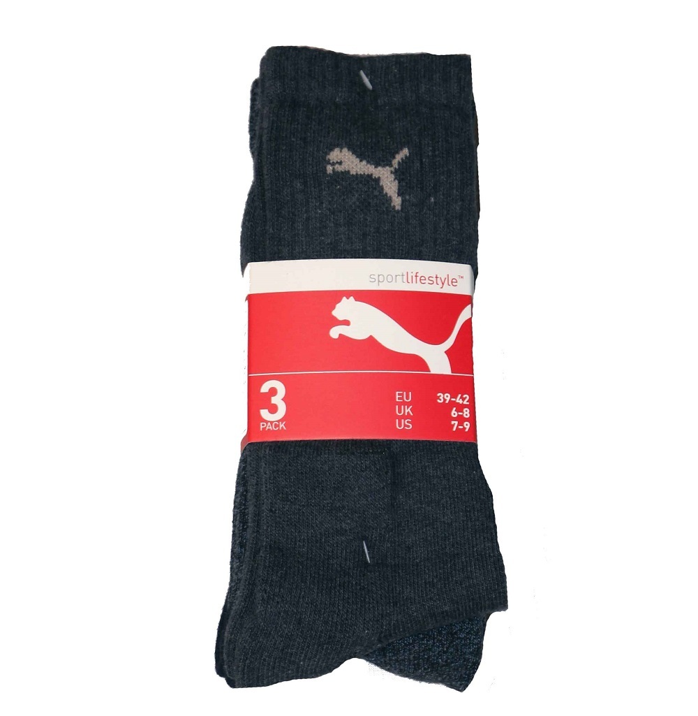 3er Pack PUMA Damen und Herren Sportsocken - navy-sortiert - 35/38