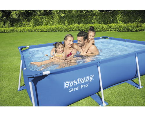 Opzetzwembad Bestway Family rechthoekig 259x170x61 cm zonder accessoires blauw